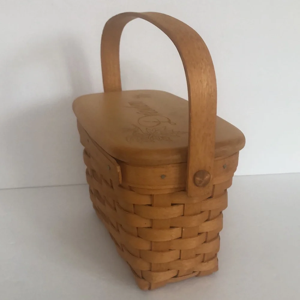 Longaberger 1996 Edition Dresden Tour Basket With Plastic Insert And Wood Lid